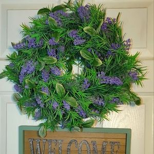 NIB Faux Lavender and greenery flower Wreath